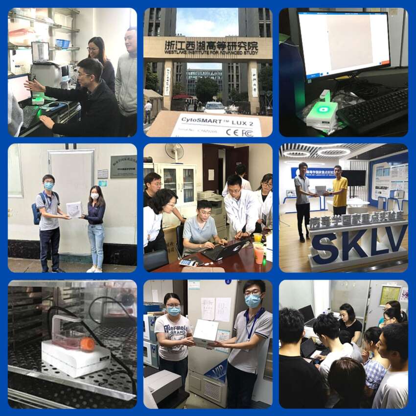 CytoSMART Lux2 live cell imaging donation in China for COVID19 research